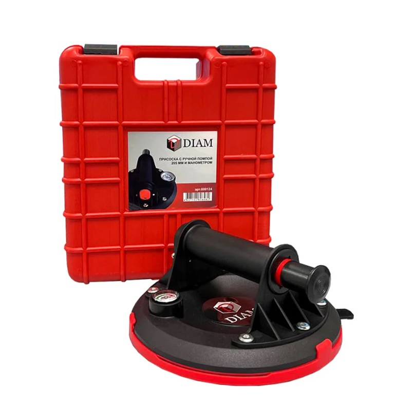Присоска с ручной помпой и манометром Diam 205 мм