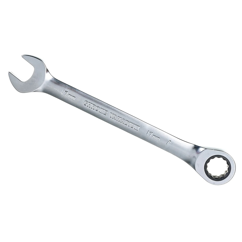 Ключ комбинированный Startul PRO-7017 17 мм, с поворотной трещоткой, серебристый