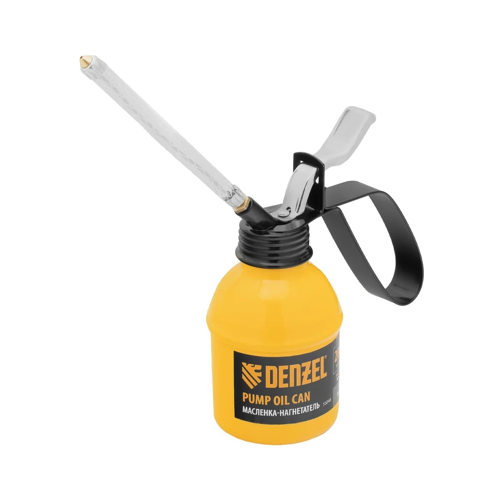 Масленка-нагнетатель Denzel 53240 с гибким наконечником, металл, 0.2 л