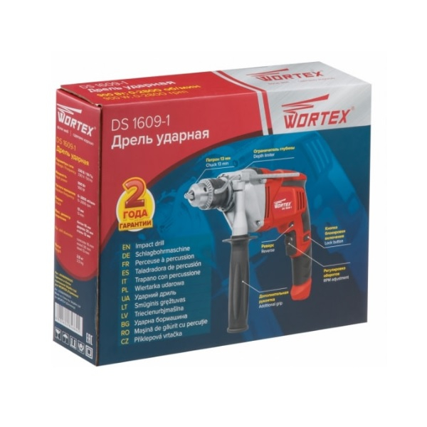 Дрель ударная WORTEX DS 1609-1 900 Вт