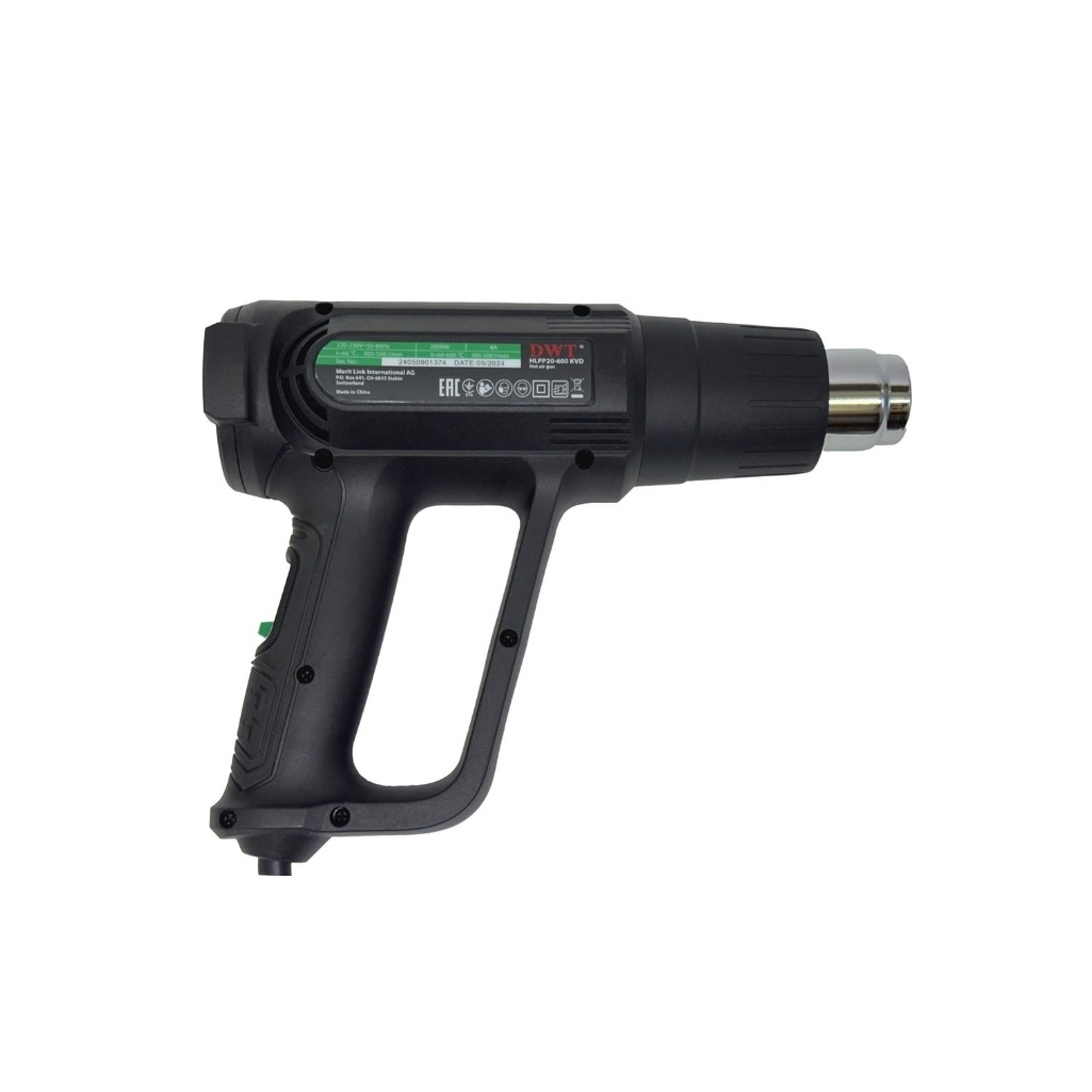 Фен технический DWT HLPP20-600 KVD, 2000 Вт, электронная регулировка, 4 насадки