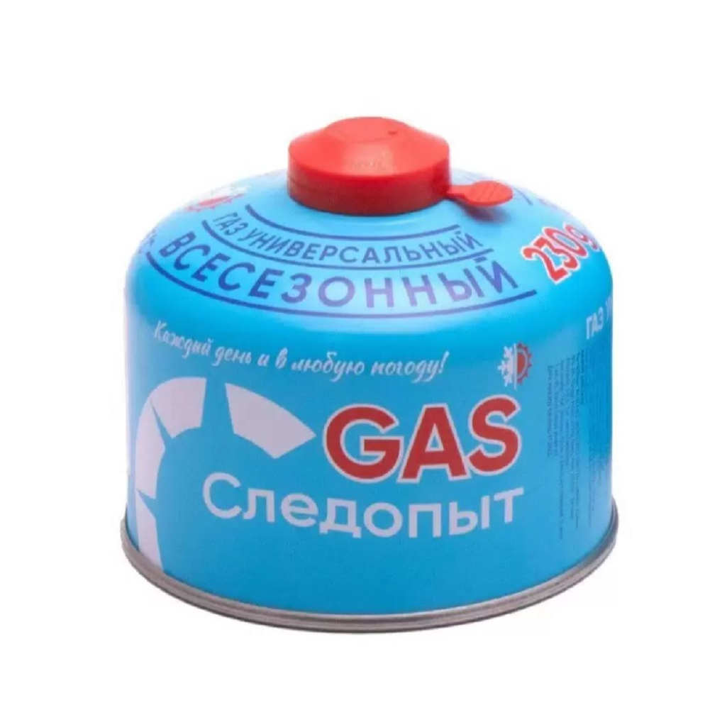 Баллон газовый Следопыт PF-FG-230R резьбовой, всесезонный, защитный клапан, 230 г