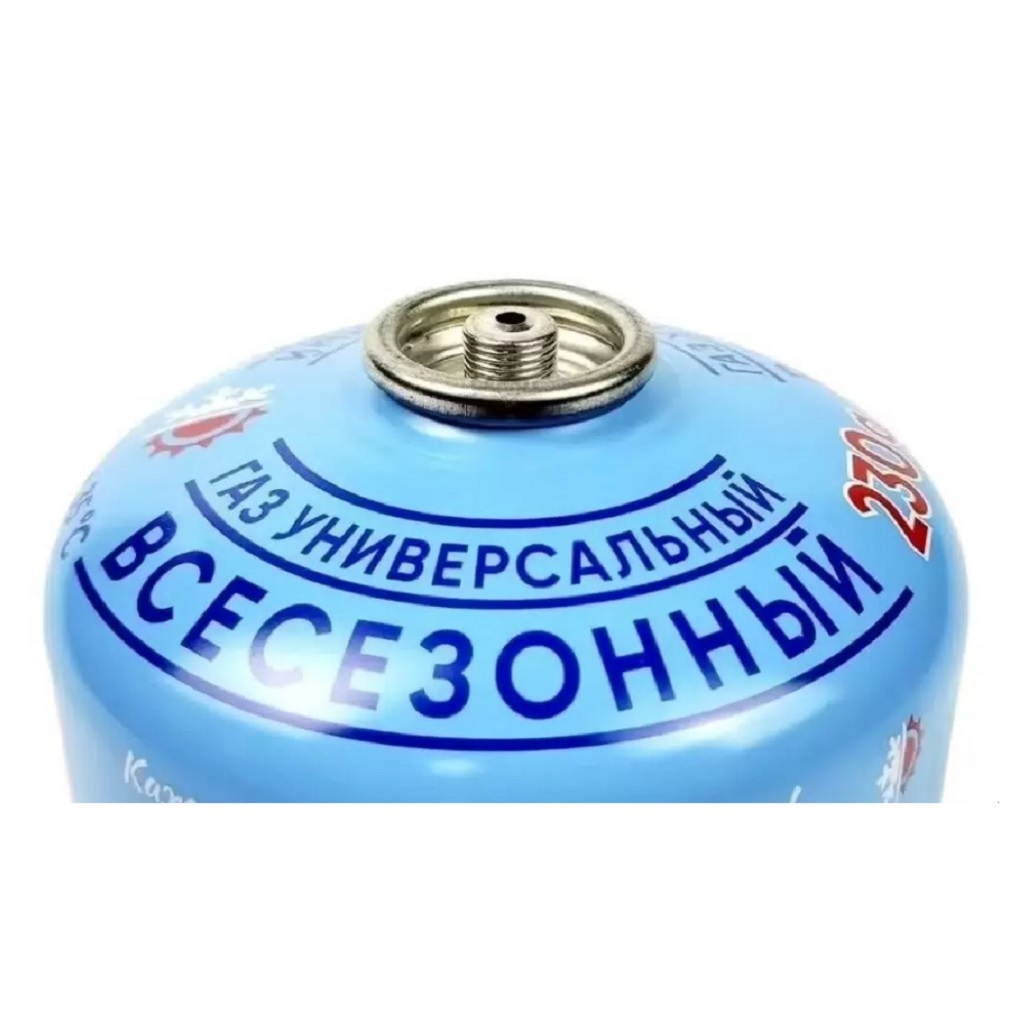Баллон газовый Следопыт PF-FG-230R резьбовой, всесезонный, защитный клапан, 230 г