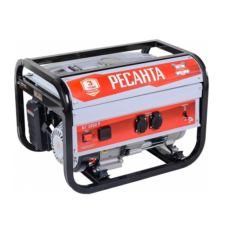 Генератор бензиновый синхронный РЕСАНТА БГ 3000 Р 2.5 кВт