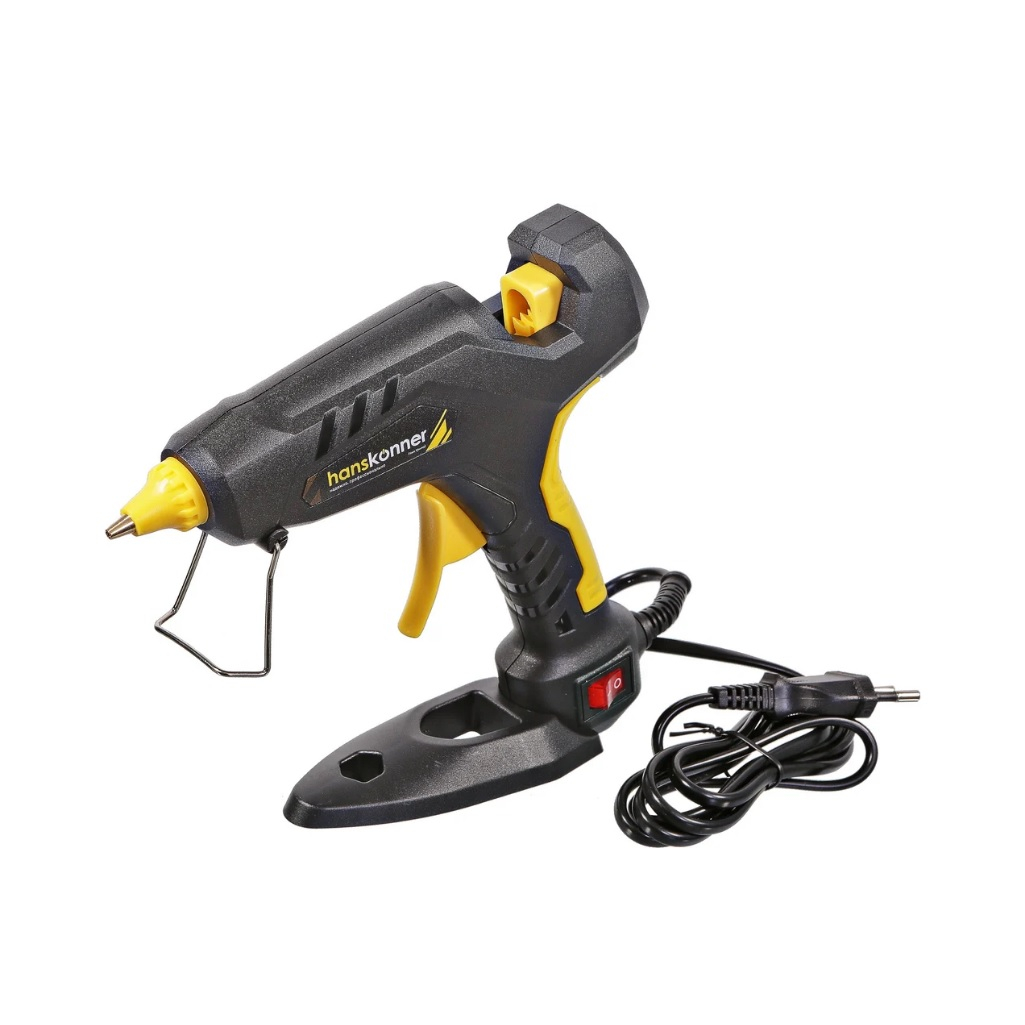 Пистолет клеевой Hanskonner Оптимальная производительность HGG1160, 60 Вт, 2 сопла, 4 стержня, платформа