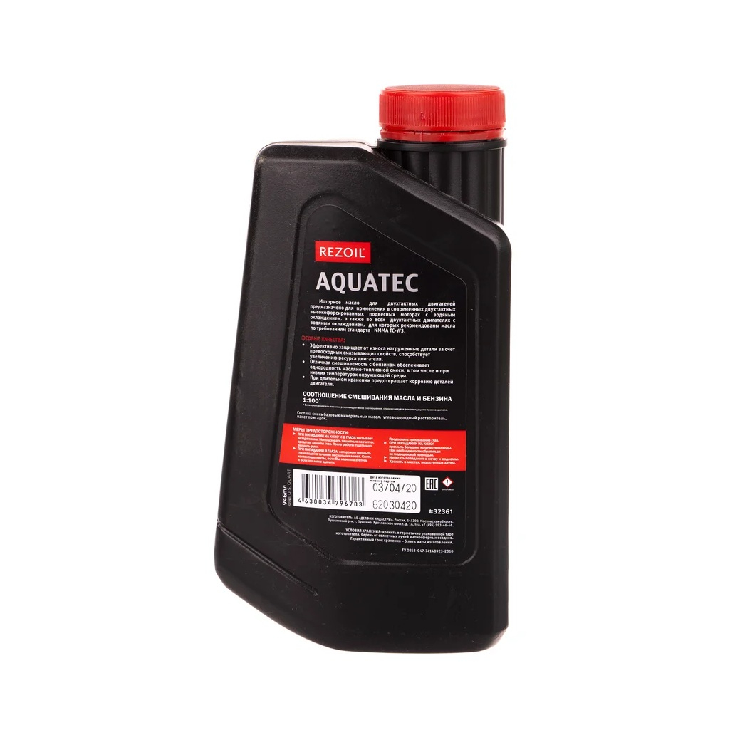 Масло двухтактное минеральное Rezoil Aquatec NMMA TC-W3 для садовой техники, 0.946 л
