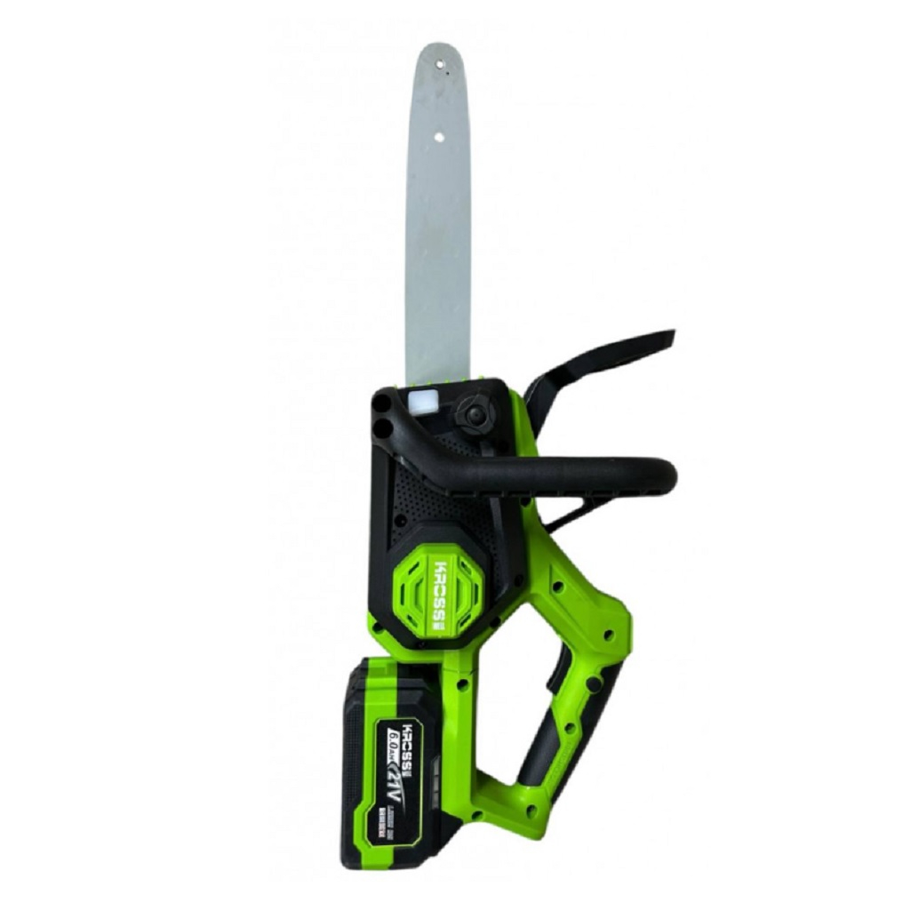 Пила аккумуляторная Kross 21V-12 Green, бесщеточный двигатель, 2 акк. х 6,0Ah+з.у.