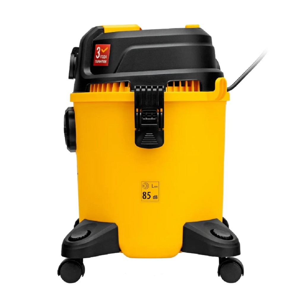 Пылесос строительный Denzel RVC20 28202, для сухой и влажной уборки, 20 л, 1.4 кВт