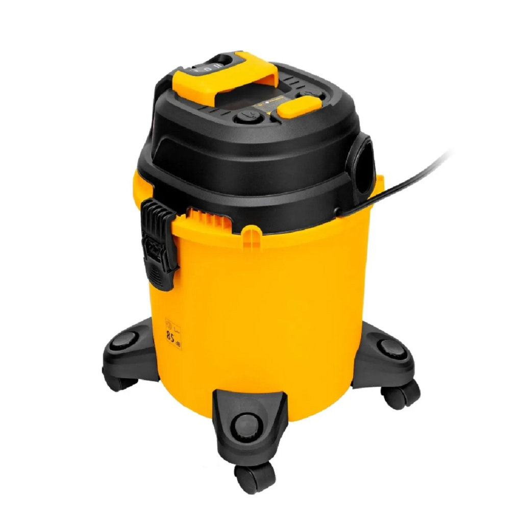 Пылесос строительный Denzel RVC20 28202, для сухой и влажной уборки, 20 л, 1.4 кВт
