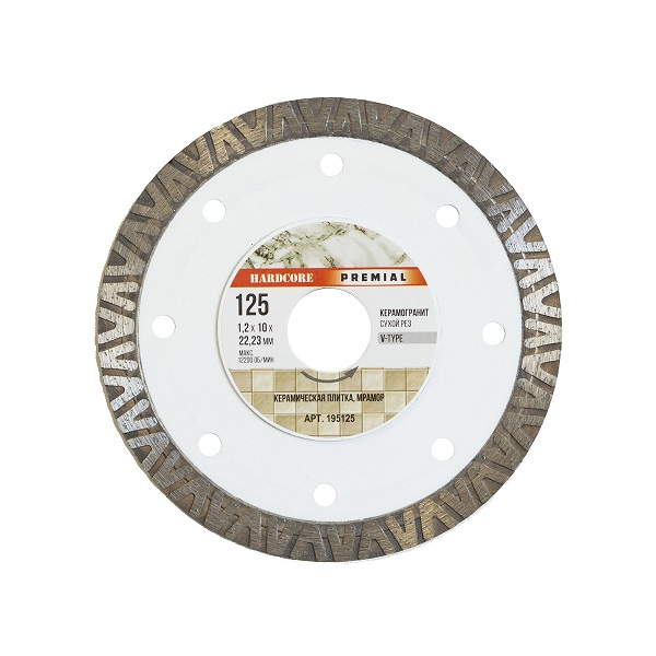 Диск алмазный Hardcore Premial 125х1.2х22.2 мм керамогранит 195125
