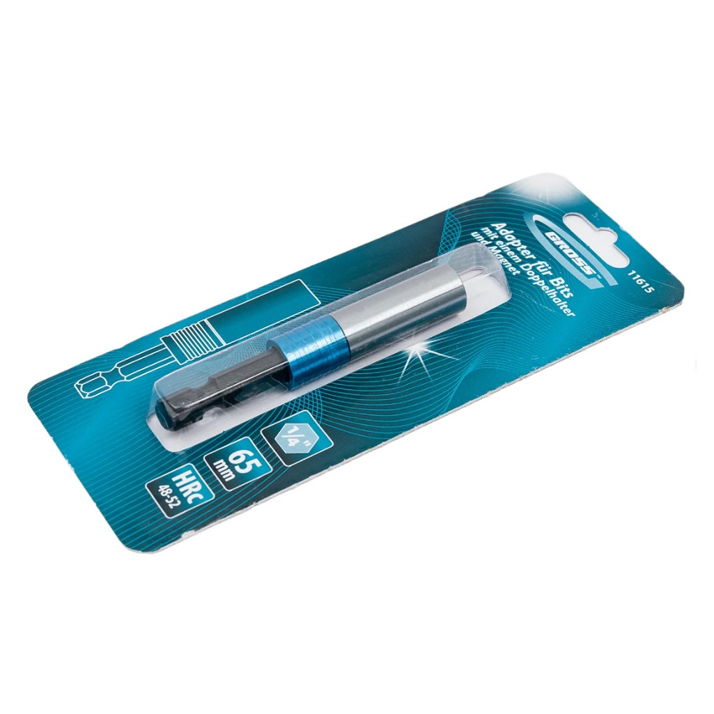 Адаптер для бит Gross 1/4 дюйма,  с двойным держателем и магнитом, 11615