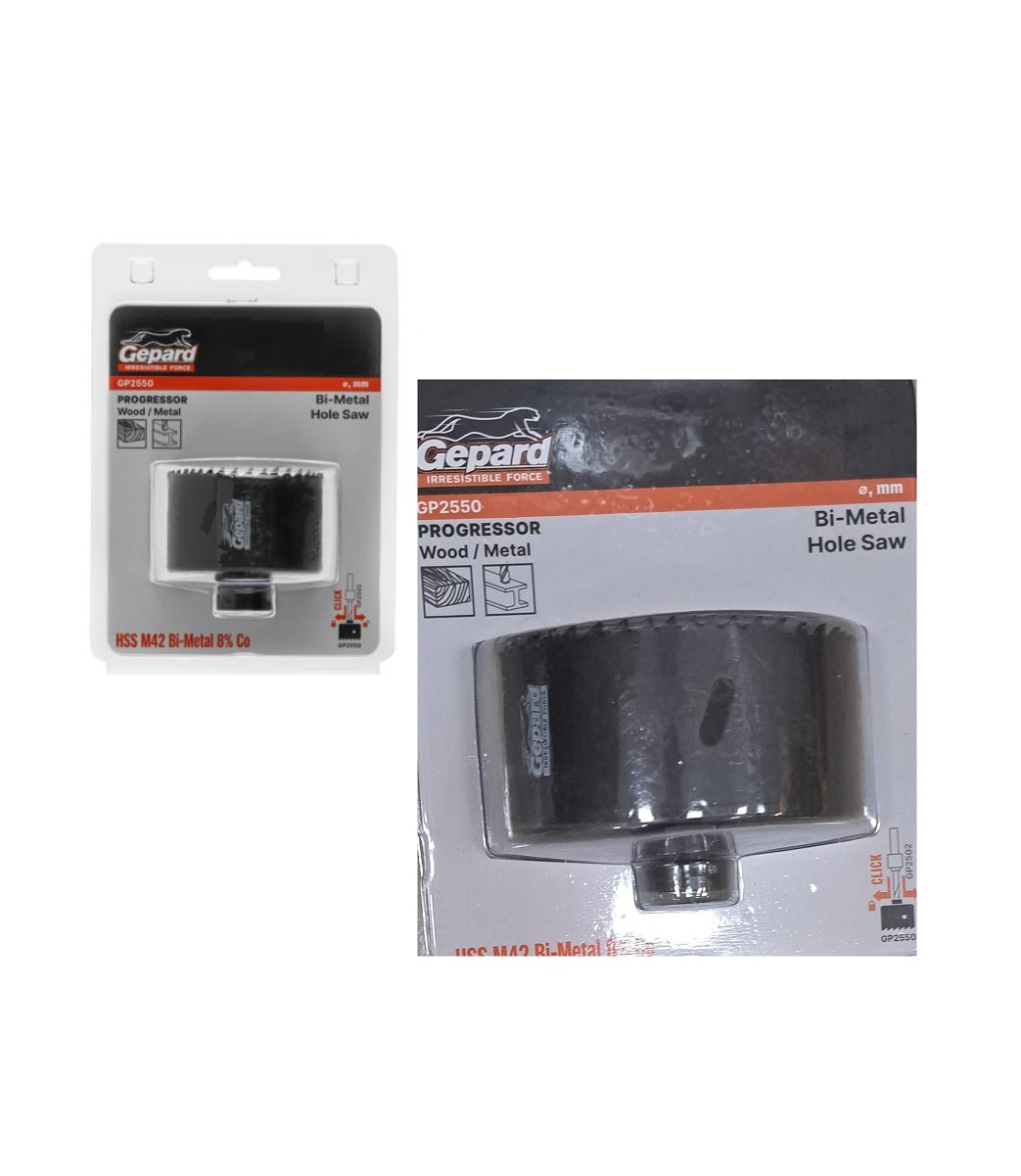 Коронка биметаллическая Gepard Progressor GP2550-127, 127 мм, по дереву и металлу