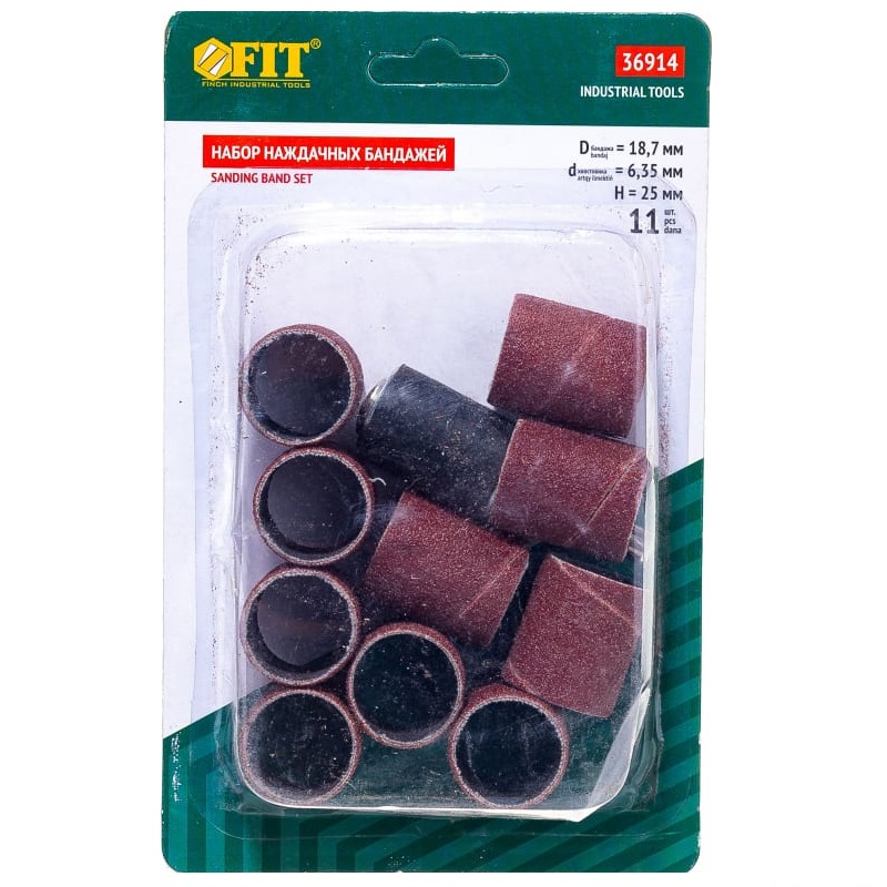 Бандаж наждачный+барабан FIT 10 штук 36914