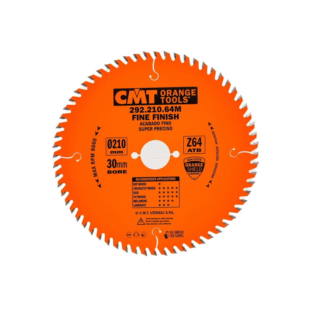 Диск пильный по дереву СМТ 292.210.64M 210х30 мм, 64 зуба, сталь