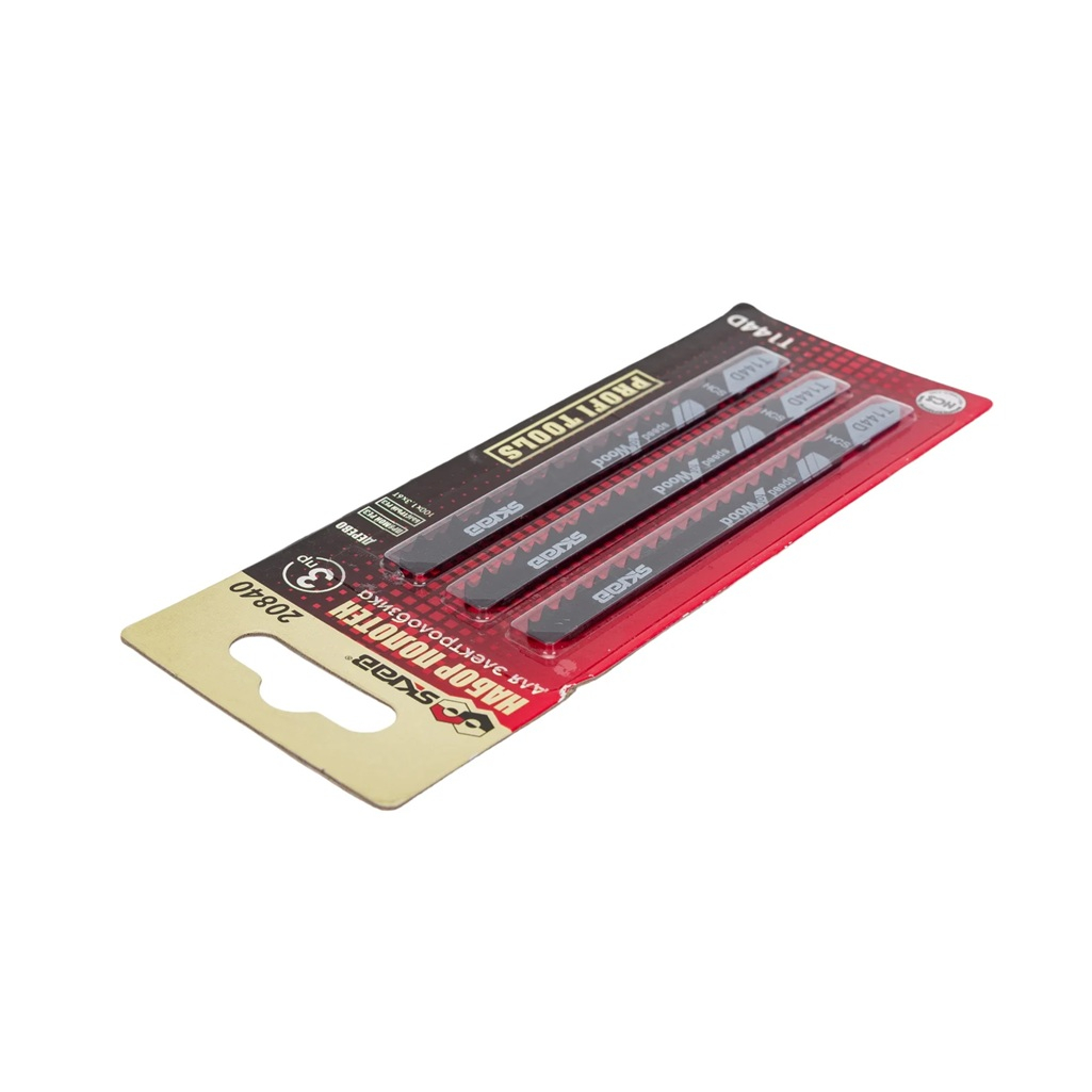 Пилки по дереву Skrab Т144D 20840 для лобзика, высокоуглеродистая сталь, 3 шт 