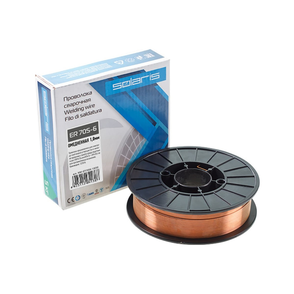 Проволока сварочная омедненная SOLARIS ER 70S-6 1.0мм*5кг