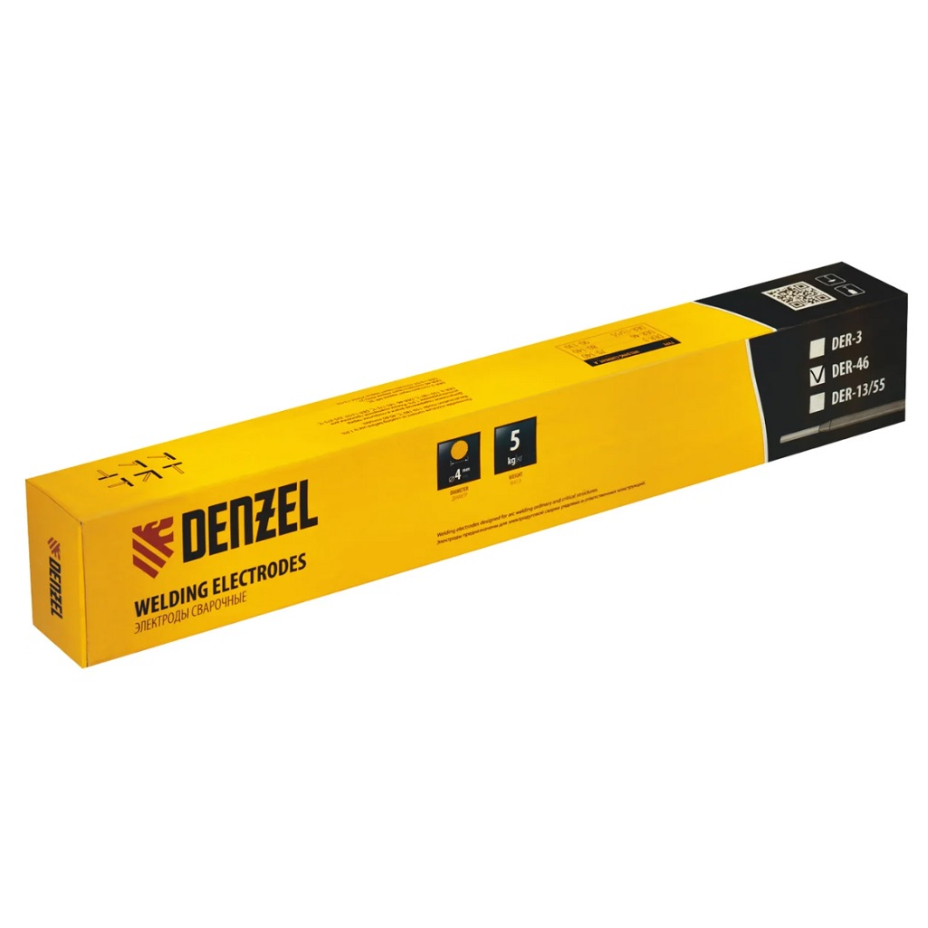 Электроды Denzel DER-46 4 мм, 5 кг 97517 рутиловое покрытие, Для ручной дуговой сварки деталей