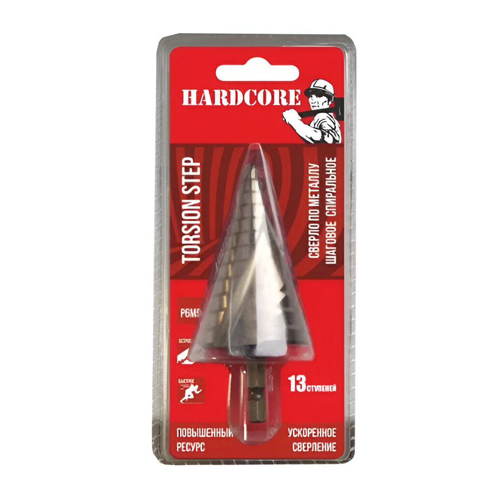 Сверло по металлу Hardcore 144635, 6-35 мм, ступенчатое, хвостовик 6-гранный