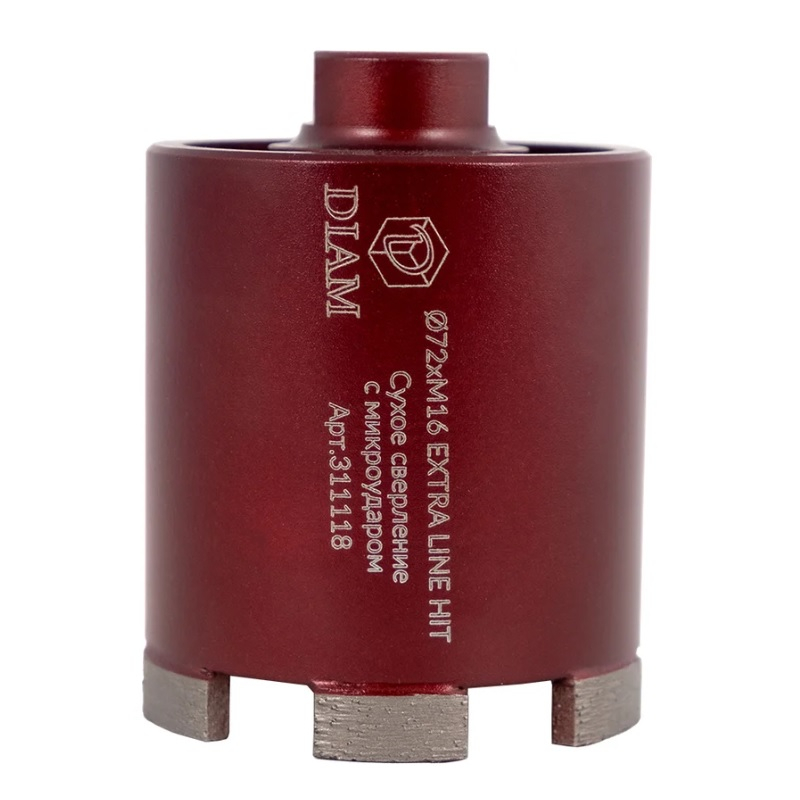 Сверло алмазное Diam Extra Line Hit 72х64хM16 (микроудар сухое сверление)