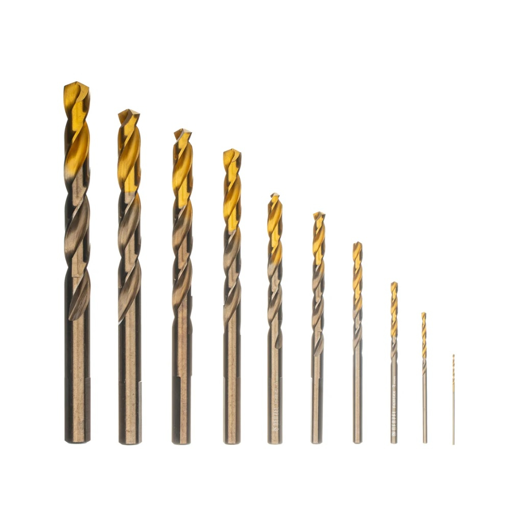 Набор сверл по металлу Denzel 723005, 10 шт, спиральное, хвостовик цилиндрический