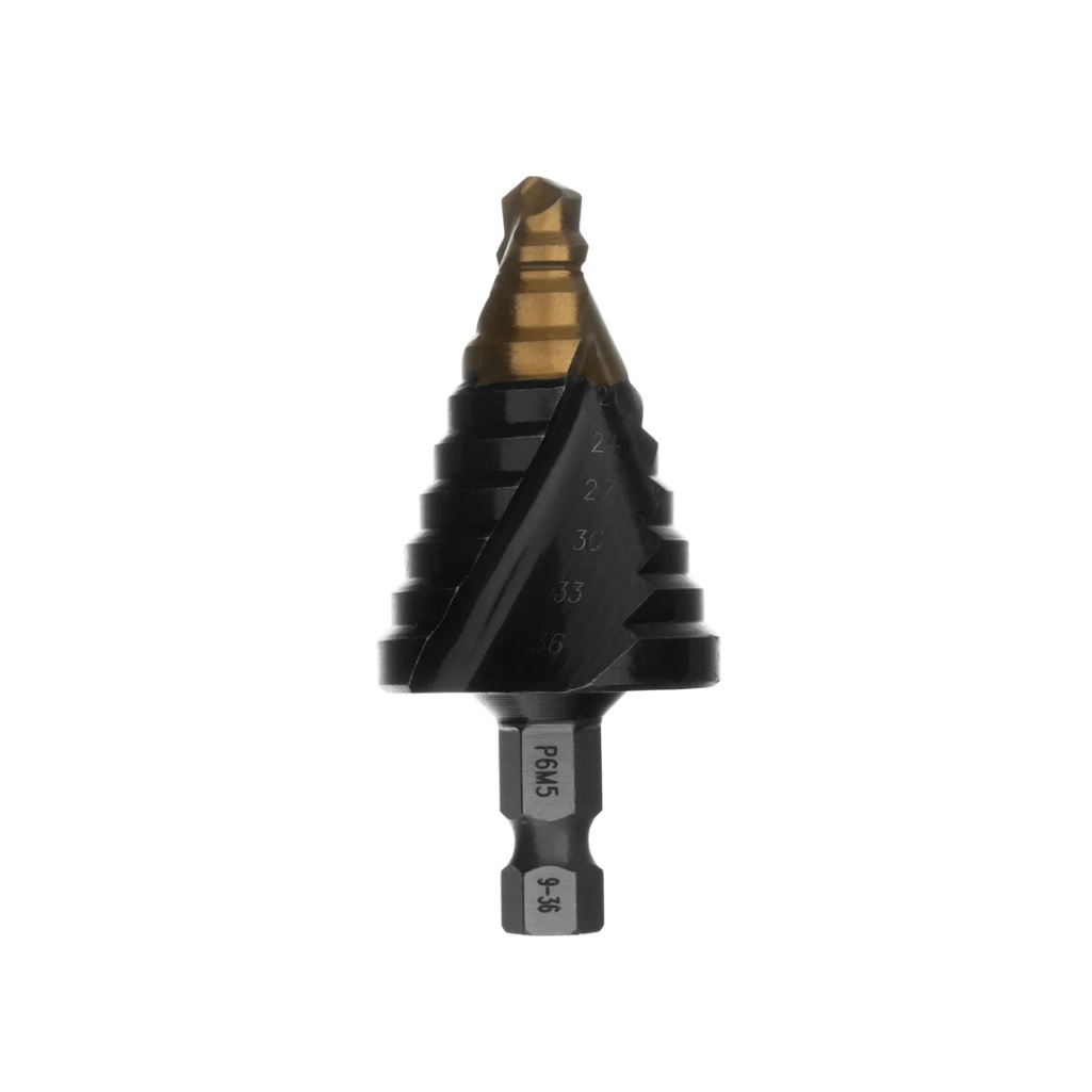 Сверло по металлу Denzel 723605, 9-36 мм, ступенчатое, хвостовик 6-гранный