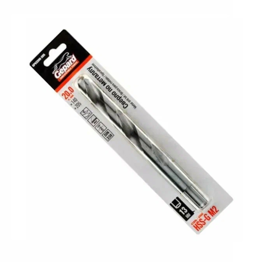 Сверло по металлу Gepard GP03200-205, 20 мм, спиральное, хвостовик цилиндрический