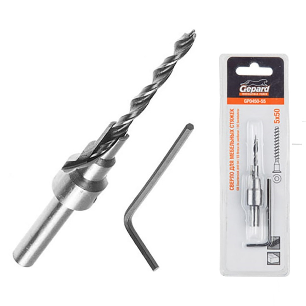 Сверло для мебельных стяжек Gepard GP0450-77 7х70мм