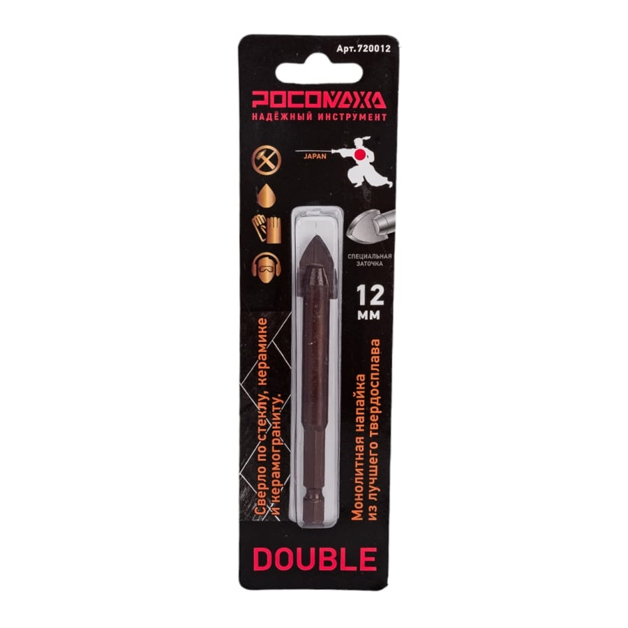 Сверло по стеклу, керамике, керамограниту РОСОМАХА 12мм 720012