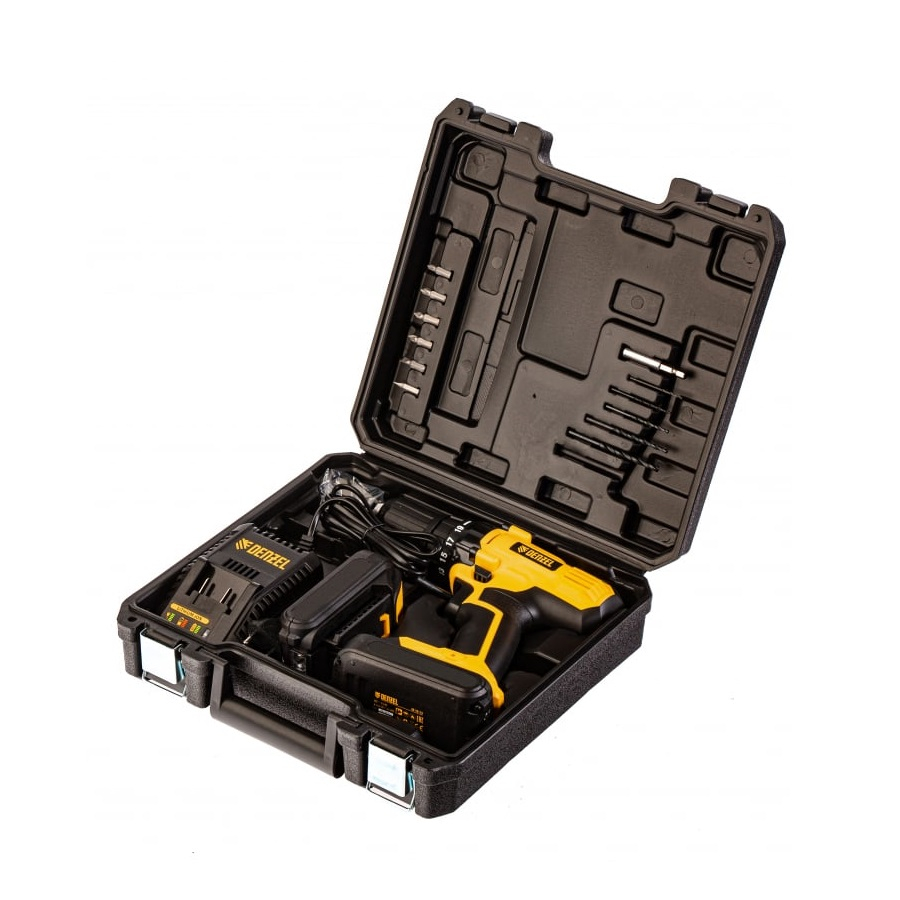 Дрель-шуруповерт аккумуляторная DENZEL CDL-IB-18-02 18В 2акк. х 1.5Ач+з.у.