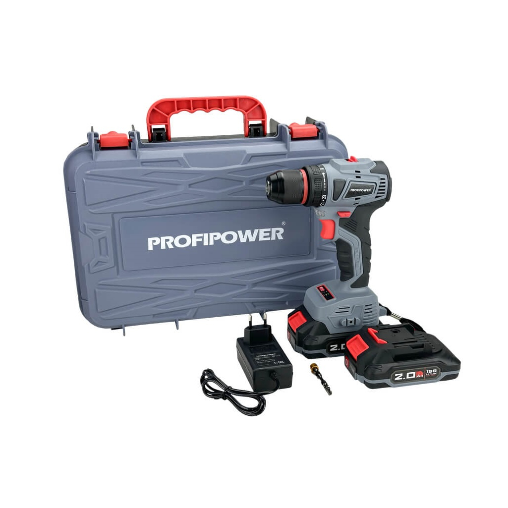 Шуруповерт PROFIPOWER MKBL-18B, 18В, Li-Ion, бесщеточный, 2Ач, 40Нм, с кейсом