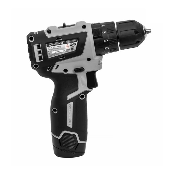 Аккумуляторный шуруповерт ударный Интерскол ДАУ-10/12В 38 12В, 2акк, 2.5Ah+з.у. 767.2.2.45