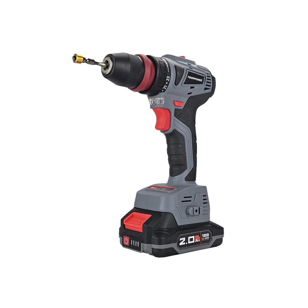 Шуруповерт аккумуляторный бесщеточный Profipower MKBL-18BM 18 В, 2 акк. х 2,0 Ah+з.у.