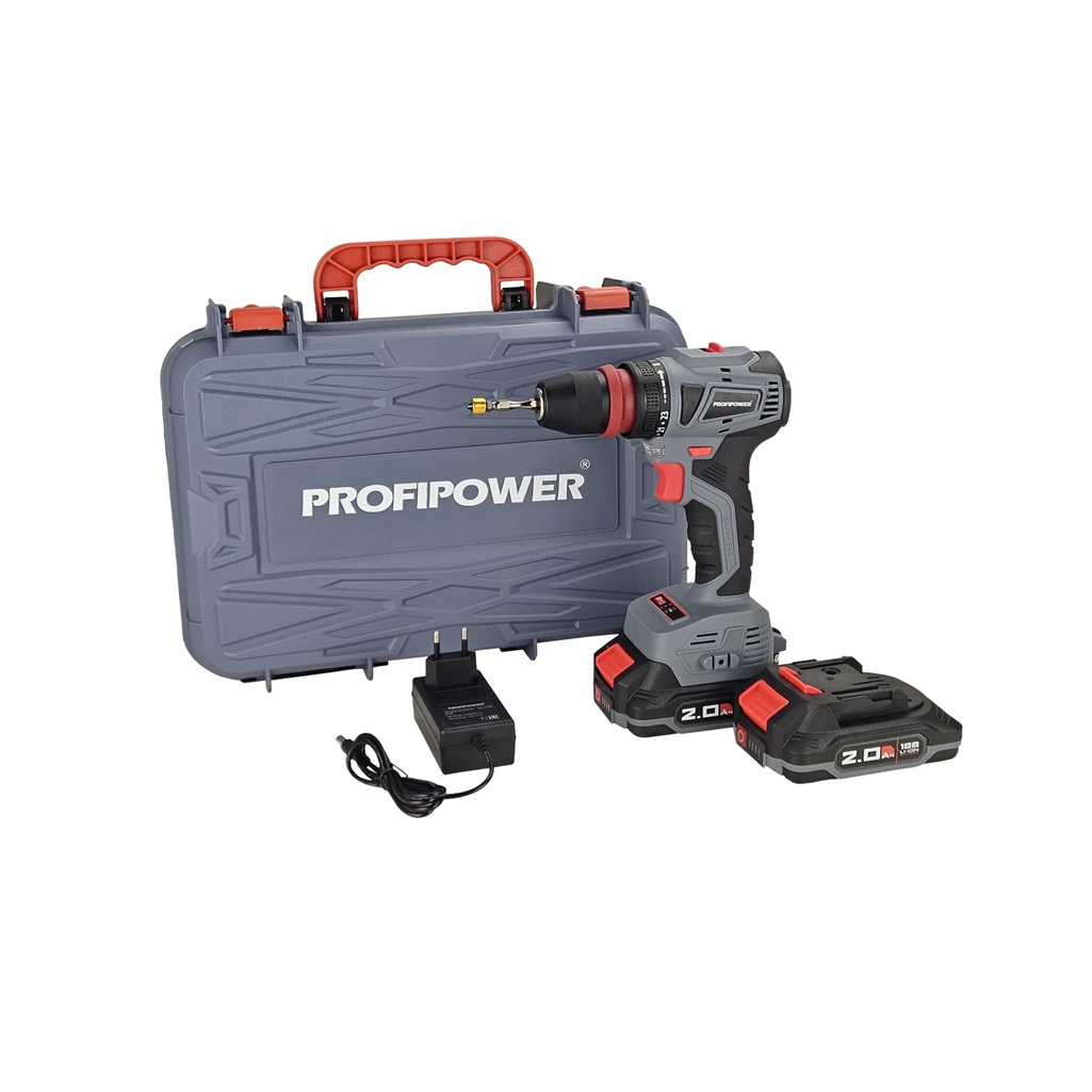 Шуруповерт аккумуляторный бесщеточный Profipower MKBL-18BM 18 В, 2 акк. х 2,0 Ah+з.у.