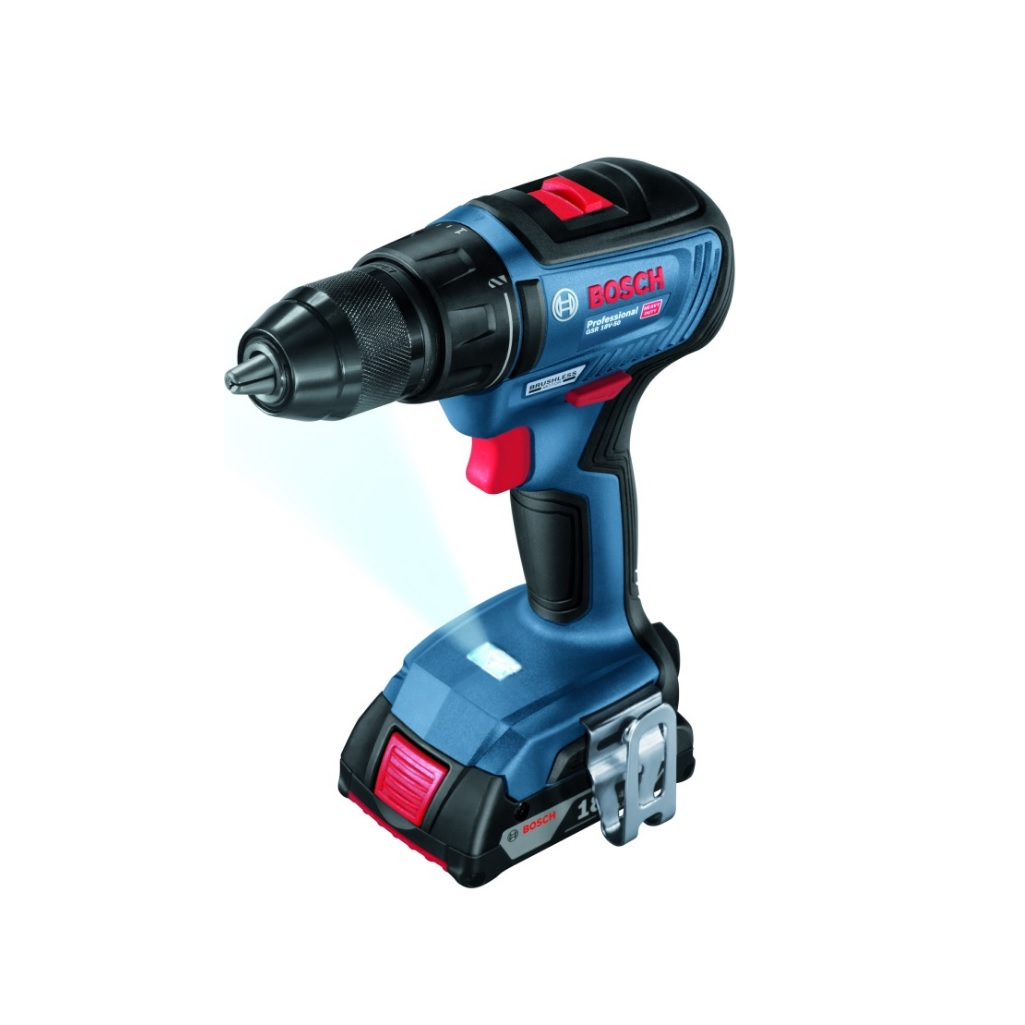Шуруповерт аккумуляторный Bosch GSR 18V-50, 18 В, 2 аккумулятора, емкость 2 Ah, зарядное устройство, 06019Н5020