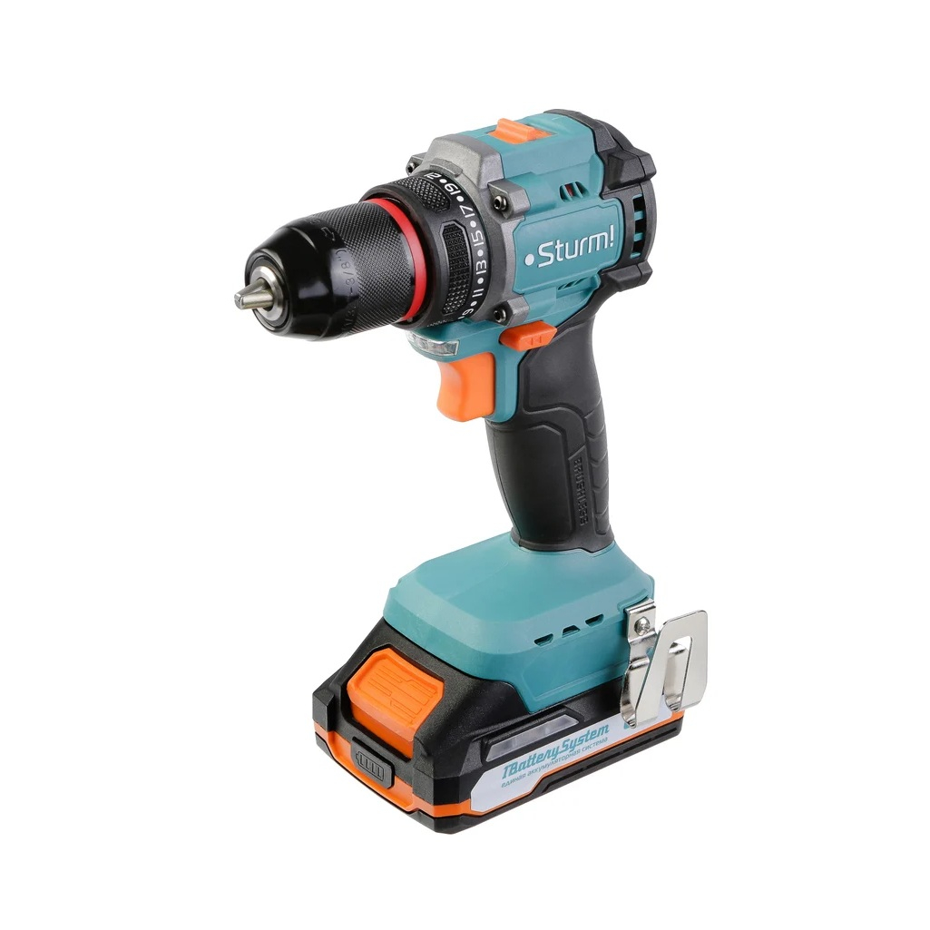 Дрель-шуруповерт аккумуляторная Sturm CD1860BL, 18 В, 60 Hм, 2 акк. х 2.0 Ah+з.у.