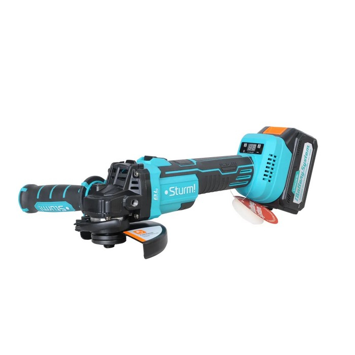 Аккумуляторная угловая шлифовальная машина Sturm CAG1812E, 1 аккумулятор и зарядное устройство в комплекте