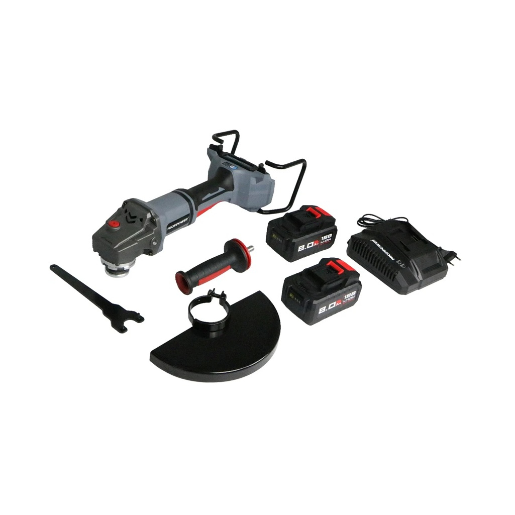 Шлифмашина угловая аккумуляторная Profipower E0234, 40 B, 2 акк. х 8Ah+з.у