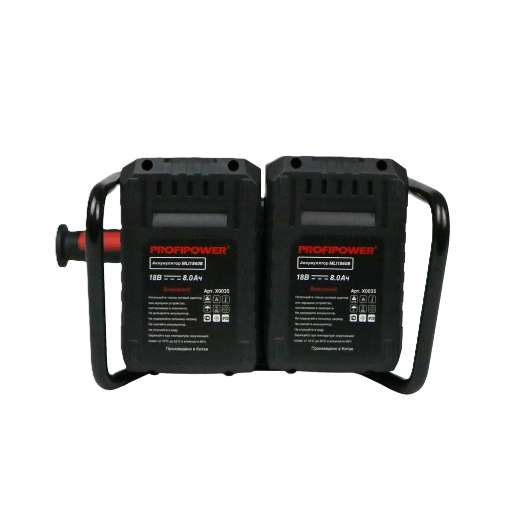 Шлифмашина угловая аккумуляторная Profipower E0234, 40 B, 2 акк. х 8Ah+з.у