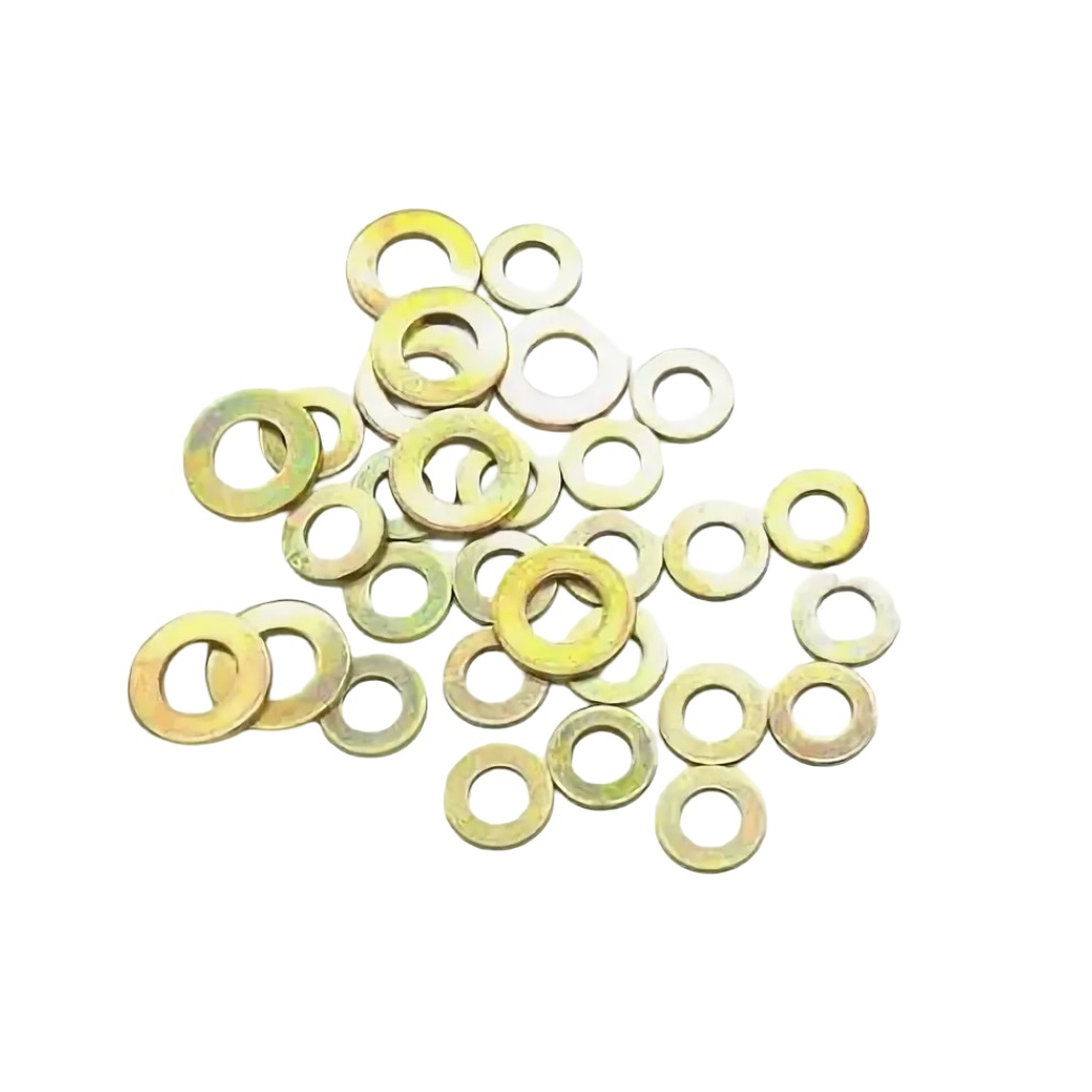 Шайба плоская Ф06, сталь углеродистая, покрытие желтый цинк, фасовка 30 штук