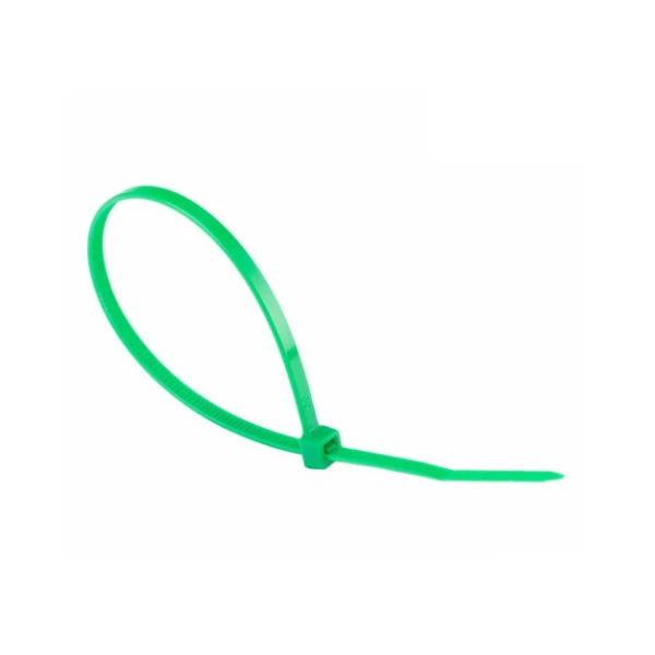 Стяжка кабельная Сибртех 45512 пластик 3.6х200 мм, упаковка 100 шт, зеленый 