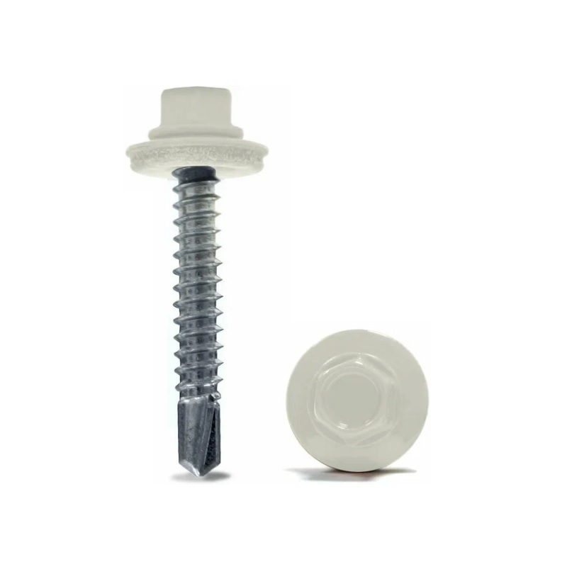 Саморез кровельный белый RAL 9003 4.8х35 мм