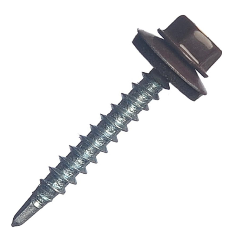 Саморез кровельный коричневый RAL 8017 4.8х70 мм