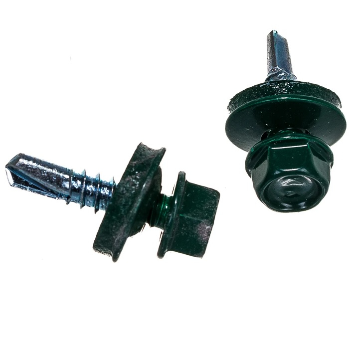 Саморез кровельный, зелёный RAL 6005 4.8х19 мм