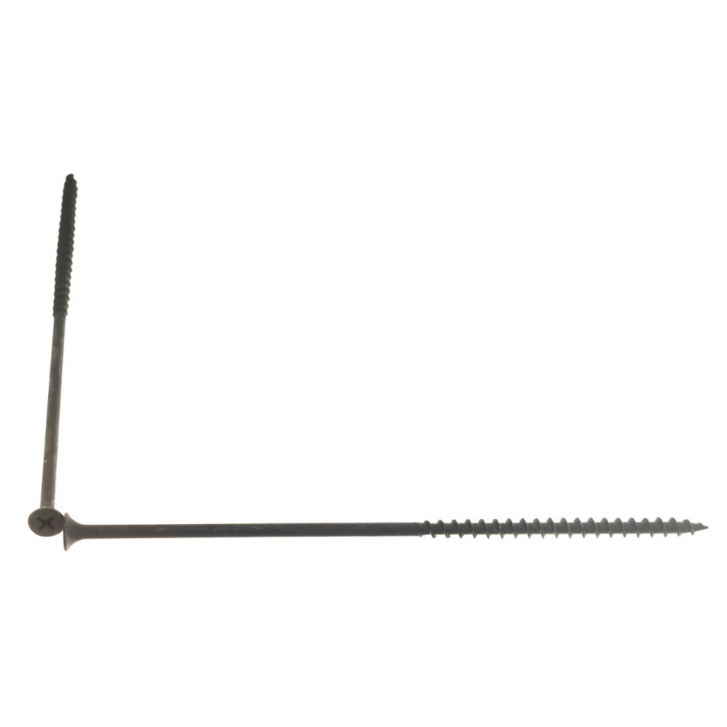 Саморез по дереву Крепыши 4.8х152 мм, черный, редкий шаг, 1 кг, 761449