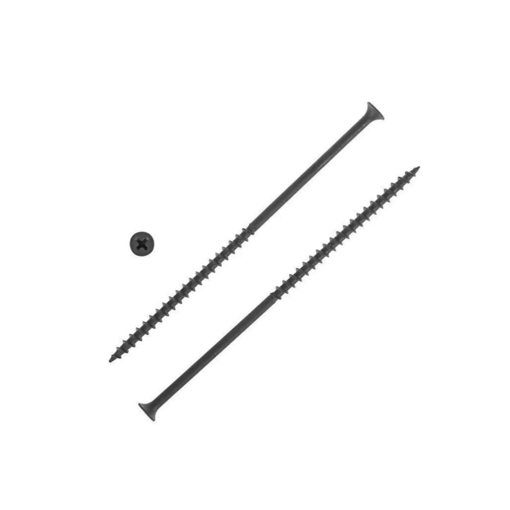 Саморез по дереву Крепыши 4.8х152 мм, черный, редкий шаг, 1 кг, 761449