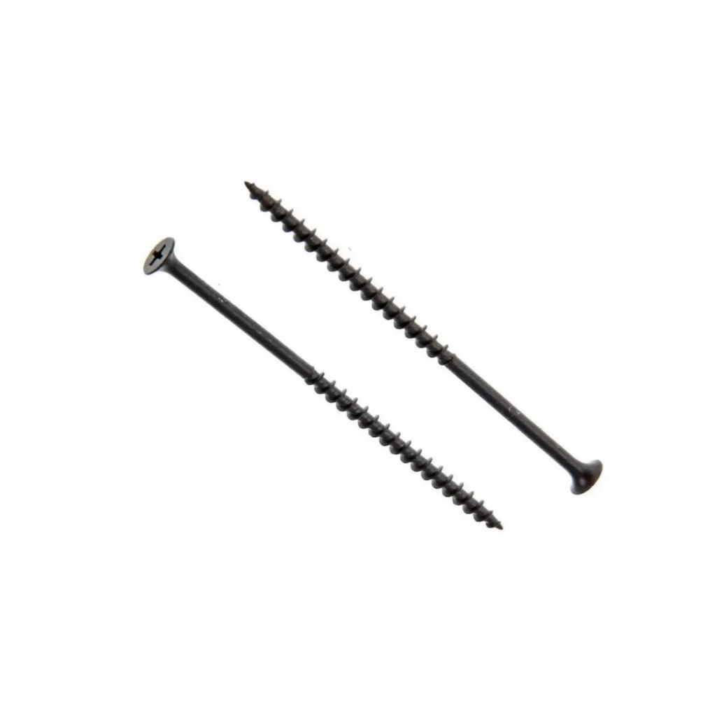 Саморез по дереву Крепыши 4.8х152 мм, черный, редкий шаг, 1 кг, 761449