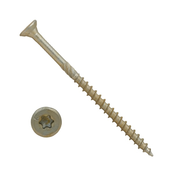 Саморез конструкционный потай Torx желтый цинк 5х100 6 шт