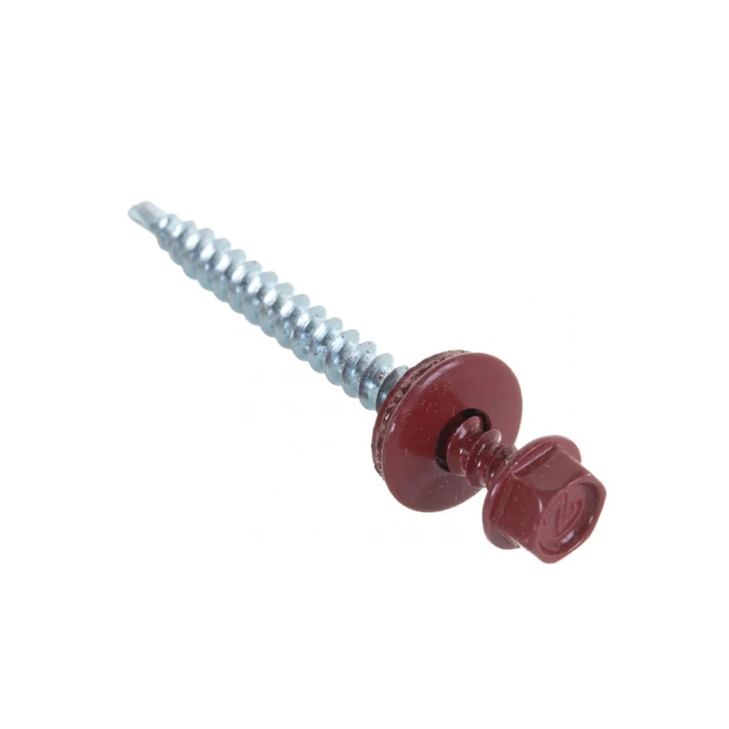Саморез кровельный 4,8x70 RAL3011 красно-коричневый 6 шт