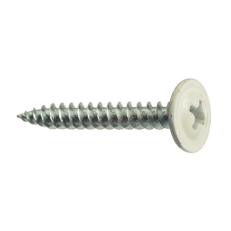 Саморез Жесть с прессшайбой острый 4.2х41 мм, белый RAL9003, 10 шт УТ-00010119