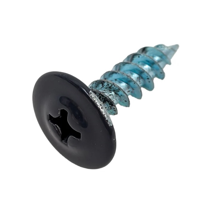 Саморез Жесть с прессшайбой острый 4.2х19 мм, серый графит RAL7024, 18 шт УТ-00010097